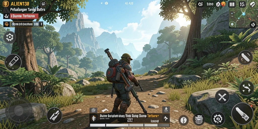 Tampilan gameplay Open World yang menakjubkan di ALIEN138.