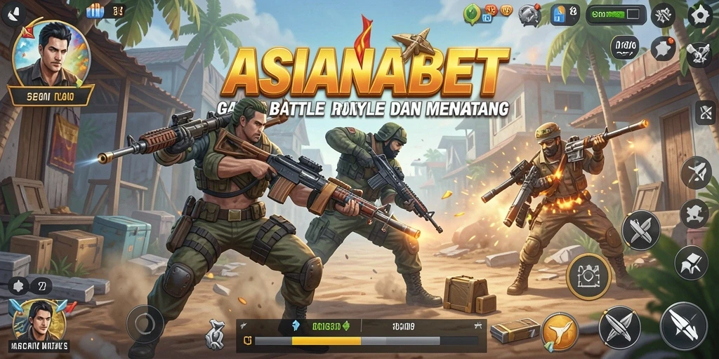 Tampilan gameplay menegangkan dalam pertandingan Battle Royale ASIANABET.