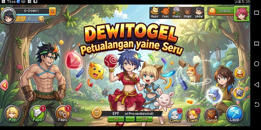 Screenshot gameplay DEWITOGEL yang menampilkan aksi karakter anime.