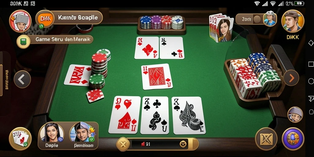 Screenshot gameplay DKK menampilkan keseruan bermain Gaple.