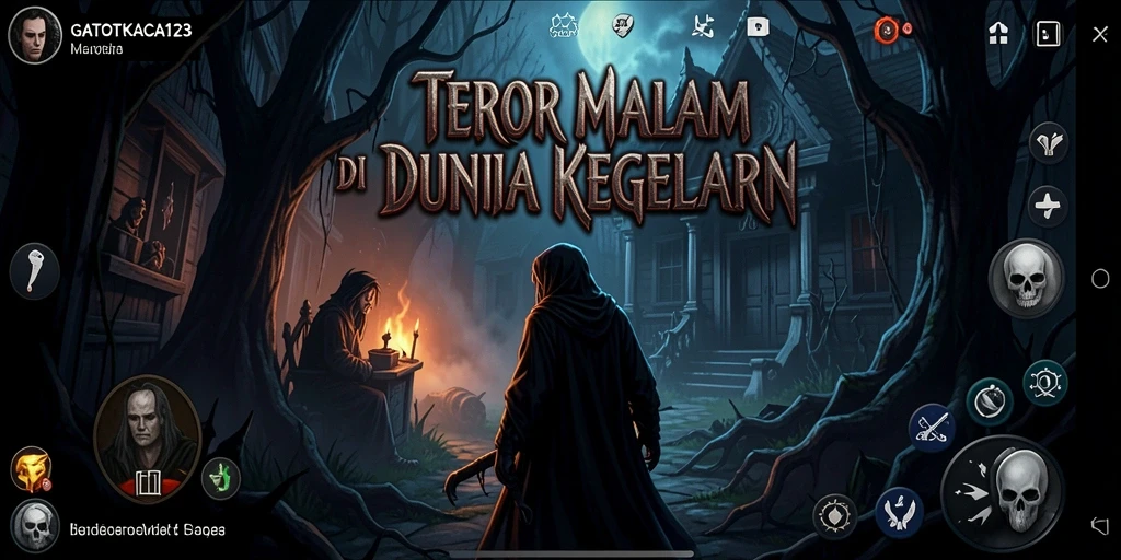 Tampilan menyeramkan dari gameplay GATOTKACA123 dengan suasana yang mencekam.