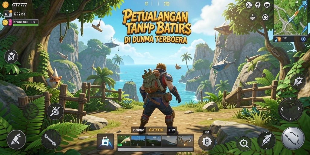 Tangkapan layar game GT777 menampilkan petualangan seru di dunia terbuka.