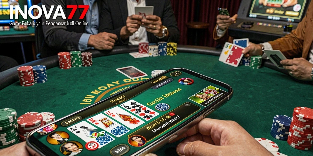 Screenshot gameplay <strong>INOVA77</strong> yang menampilkan suasana seru permainan Poker.