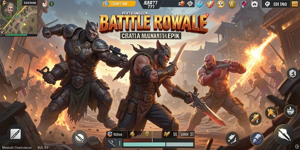 Gameplay seru dan menegangkan di JELAS777 Battle Royale.