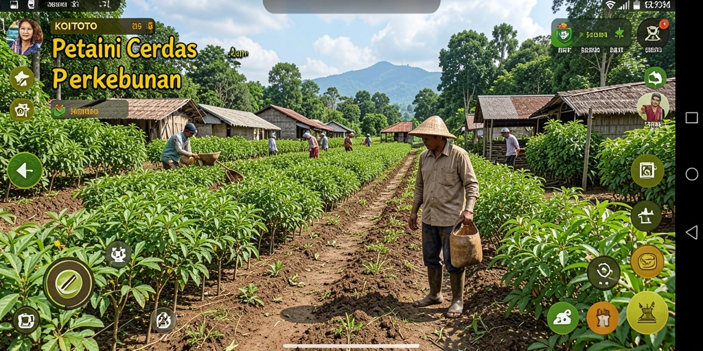 Screenshot KOITOTO menampilkan aktivitas bertani yang seru dan mengasyikkan.