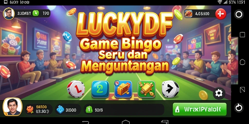 Tampilan utama LUCKYDF dengan keseruan permainan Bingo.
