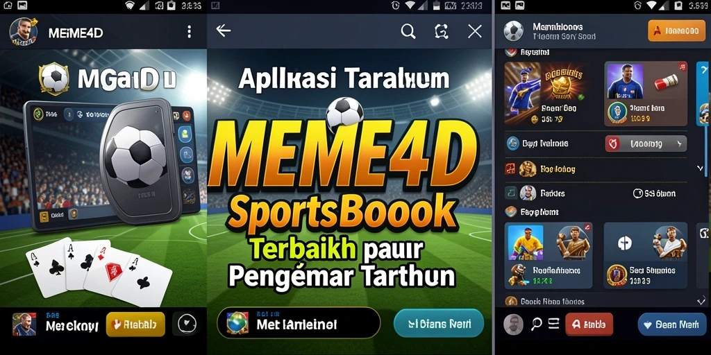 Tampilan layar utama MEME4D dengan berbagai pilihan taruhan olahraga.