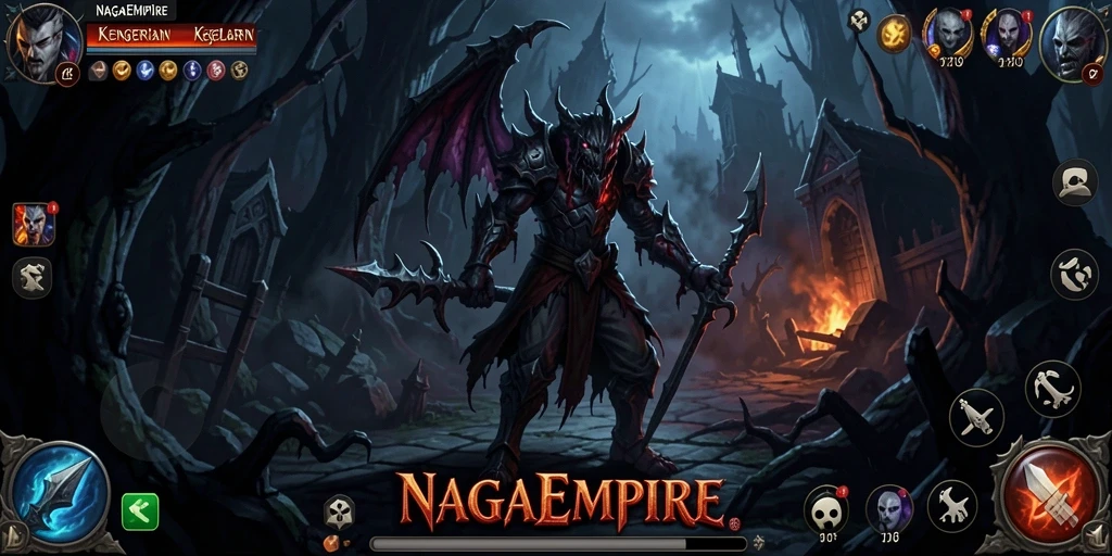 Gameplay NAGAEMPIRE menampilkan suasana horror yang sangat mencekam.
