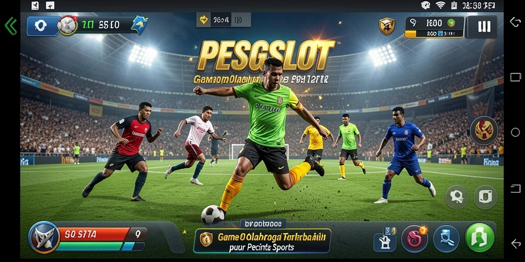 Screenshot PESGSLOT menampilkan aksi seru dalam pertandingan olahraga.