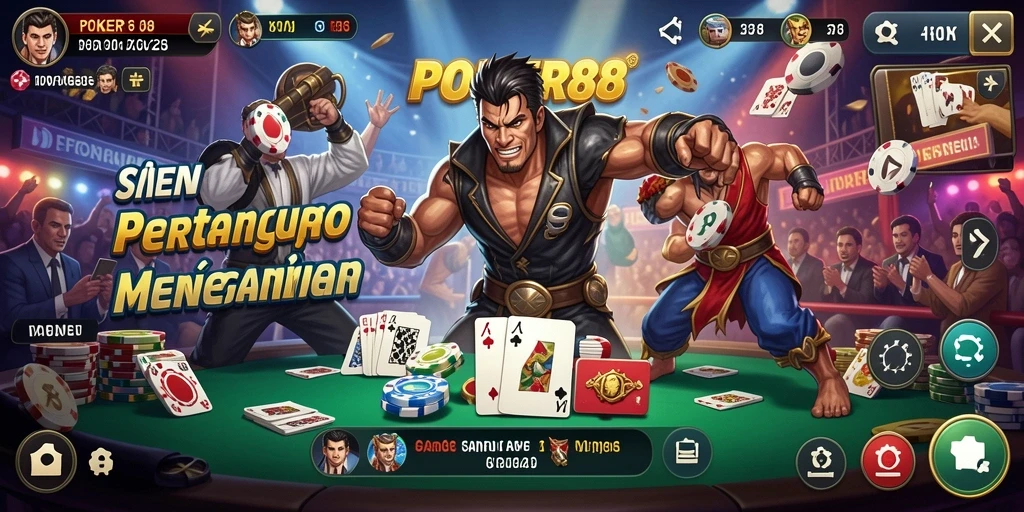 Gameplay POKER88 yang penuh aksi dalam pertarungan seru.