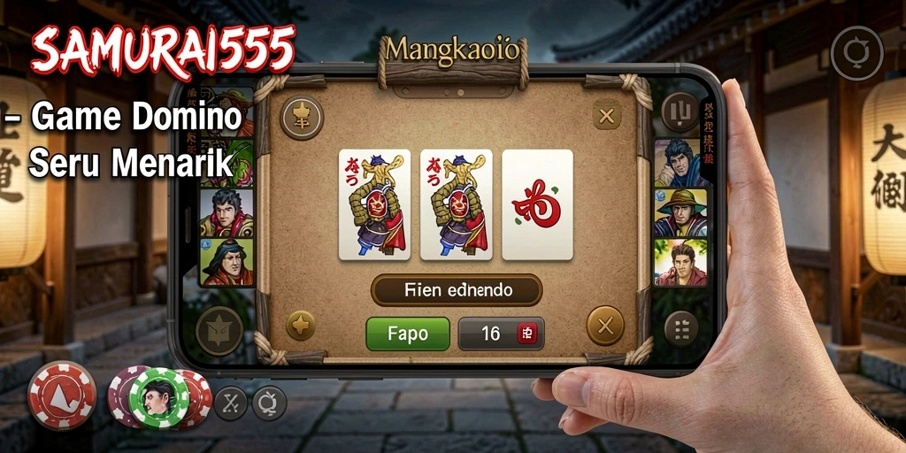 Screenshot gameplay SAMURAI555 menampilkan suasana seru permainan Domino.
