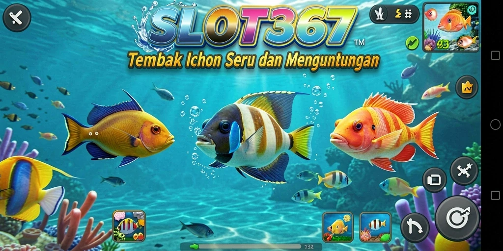 Screenshot utama menampilkan gameplay Tembak Ikan yang seru dan menantang.