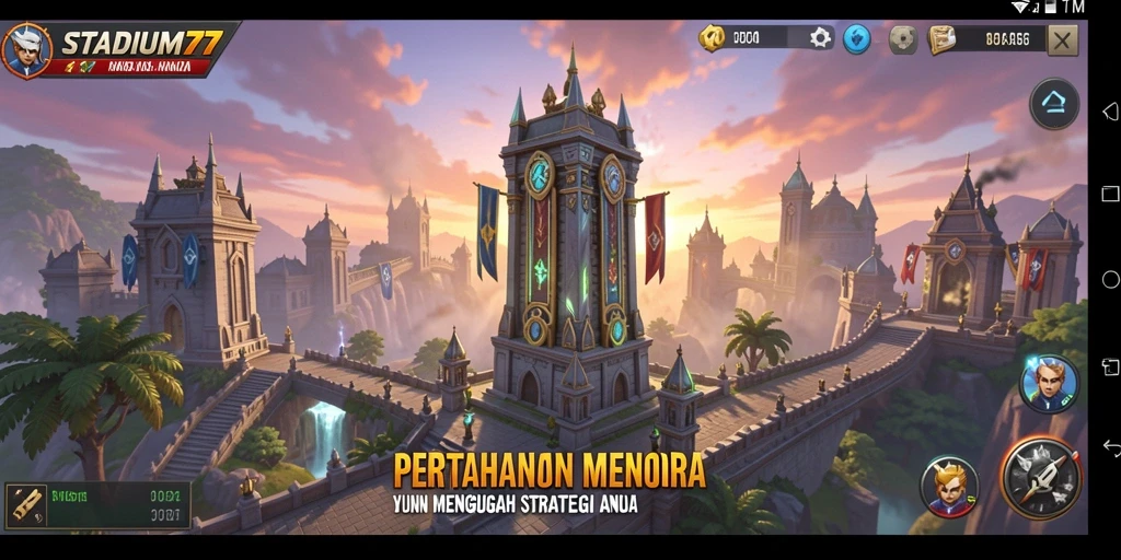 Tampilan gameplay STADIUM77 yang mendebarkan dalam Tower Defense.