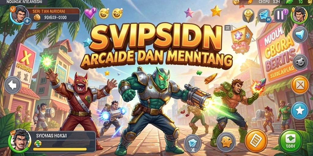 Screenshot utama menunjukkan aksi seru gameplay Arcade SVIPSIDN.