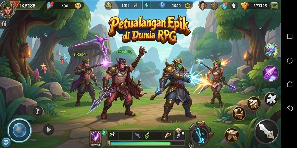 Tangkapan layar gameplay TKP188 menampilkan pertarungan epik penuh strategi.