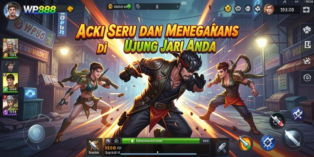 Tangkapan layar WP888 menampilkan aksi seru dan grafis yang memukau.